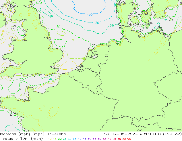 Isotachs (mph) UK-Global Su 09.06.2024 00 UTC