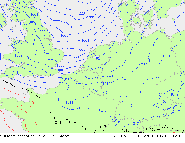 Yer basıncı UK-Global Sa 04.06.2024 18 UTC