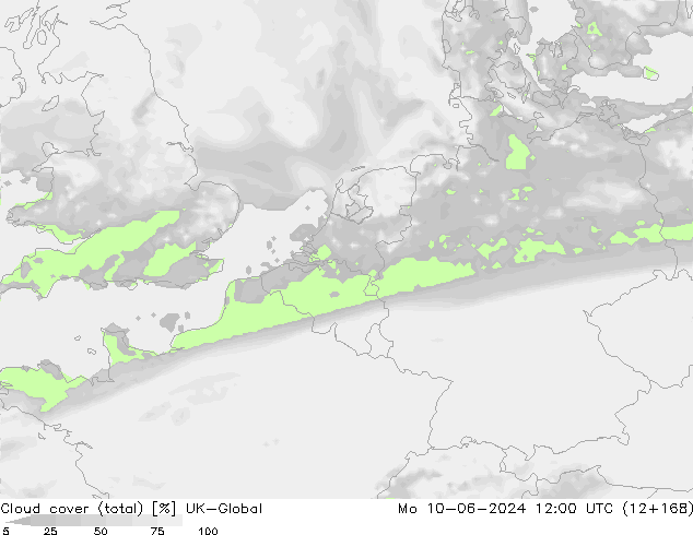 Cloud cover (total) UK-Global Mo 10.06.2024 12 UTC