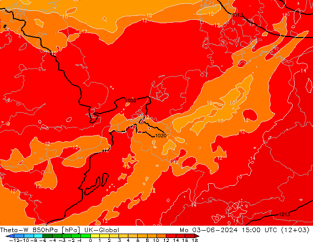 Theta-W 850hPa UK-Global Mo 03.06.2024 15 UTC
