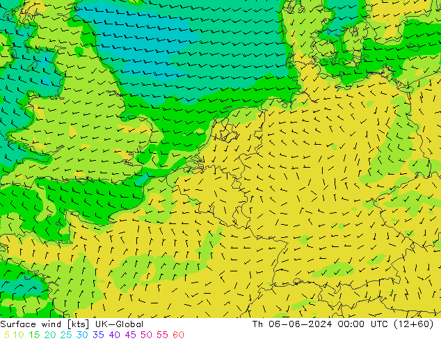 Surface wind UK-Global Th 06.06.2024 00 UTC