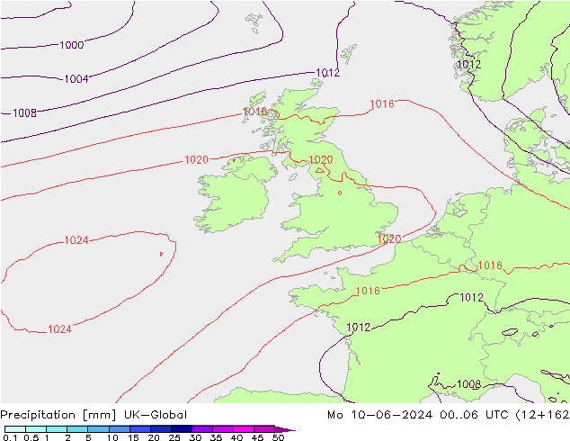 Srážky UK-Global Po 10.06.2024 06 UTC