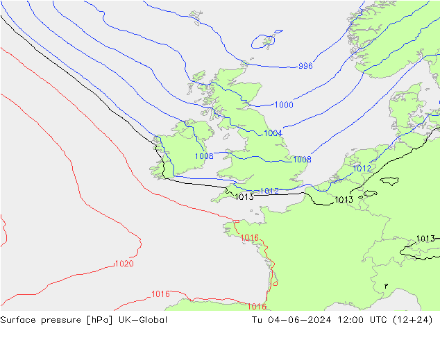 Pressione al suolo UK-Global mar 04.06.2024 12 UTC