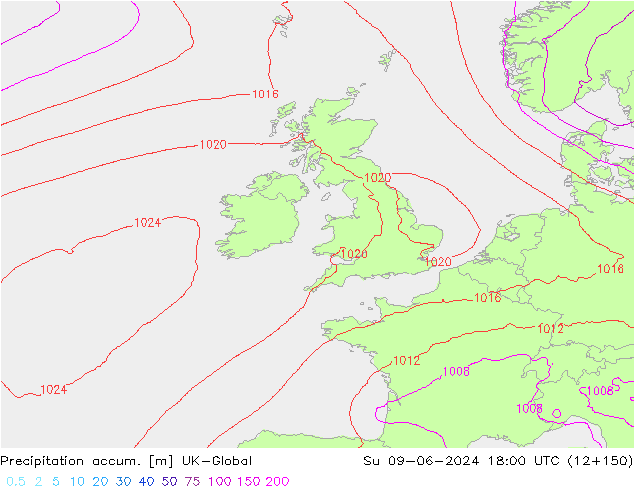 Precipitación acum. UK-Global dom 09.06.2024 18 UTC