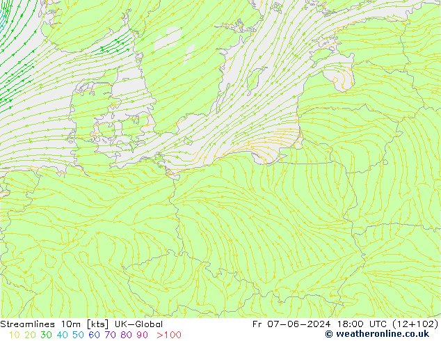 Streamlines 10m UK-Global Fr 07.06.2024 18 UTC