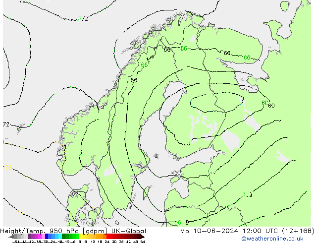 Height/Temp. 950 hPa UK-Global lun 10.06.2024 12 UTC