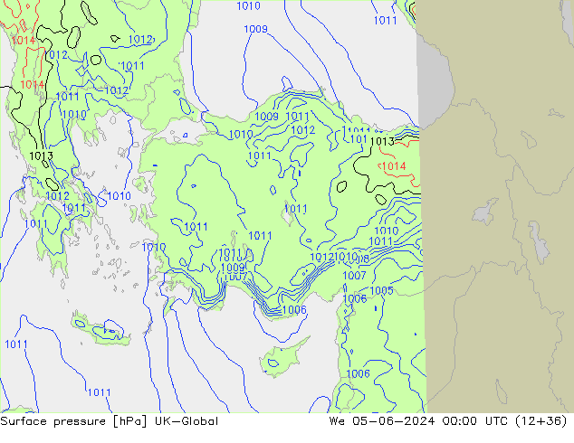 Surface pressure UK-Global We 05.06.2024 00 UTC