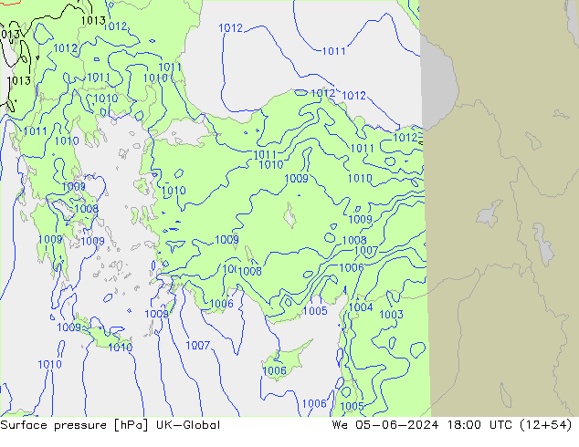 Surface pressure UK-Global We 05.06.2024 18 UTC