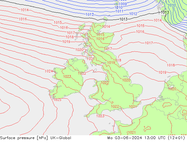 Yer basıncı UK-Global Pzt 03.06.2024 13 UTC