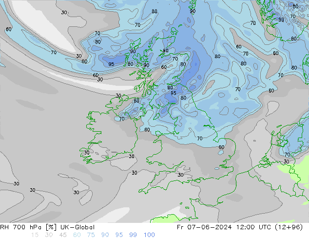 RH 700 hPa UK-Global Fr 07.06.2024 12 UTC