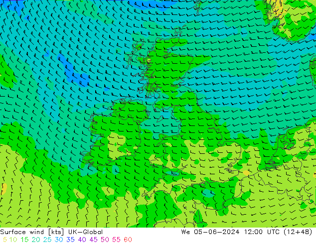 wiatr 10 m UK-Global śro. 05.06.2024 12 UTC