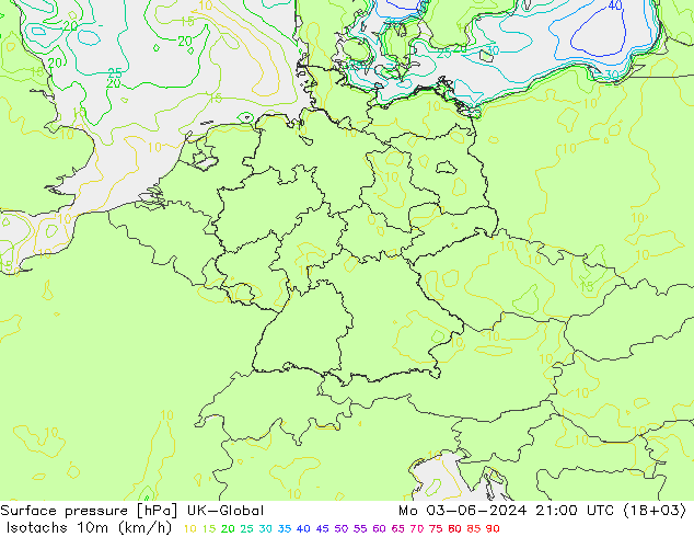 Isotachs (kph) UK-Global Mo 03.06.2024 21 UTC