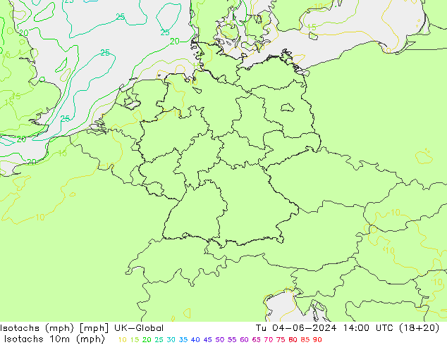 Isotachs (mph) UK-Global Tu 04.06.2024 14 UTC