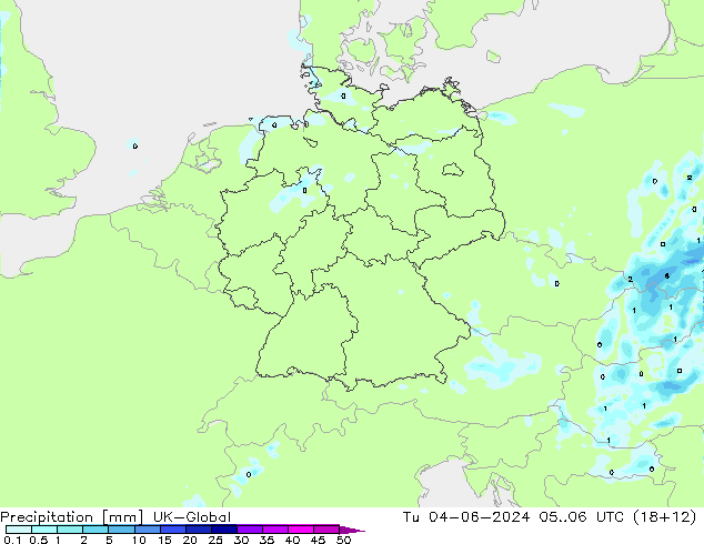 Precipitation UK-Global Tu 04.06.2024 06 UTC