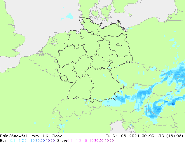 Rain/Snowfall UK-Global Ter 04.06.2024 00 UTC