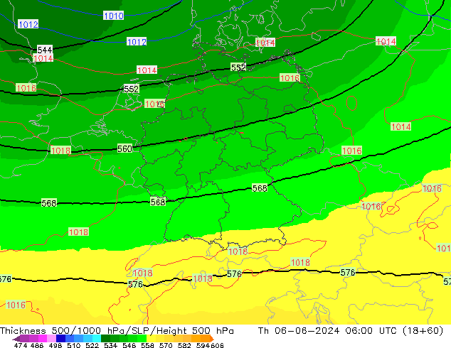 Thck 500-1000hPa UK-Global Qui 06.06.2024 06 UTC