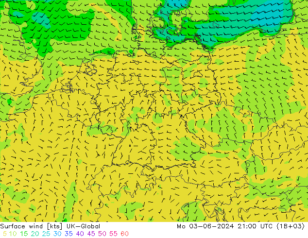 Wind 10 m UK-Global ma 03.06.2024 21 UTC