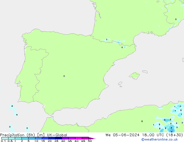 Precipitation (6h) UK-Global We 05.06.2024 00 UTC