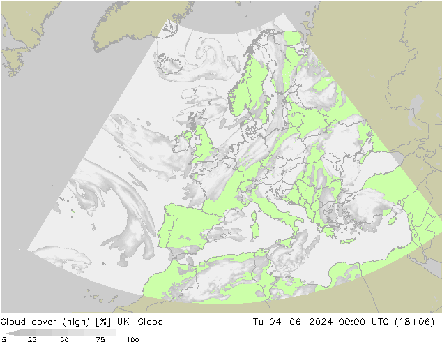 Wolken (hohe) UK-Global Di 04.06.2024 00 UTC