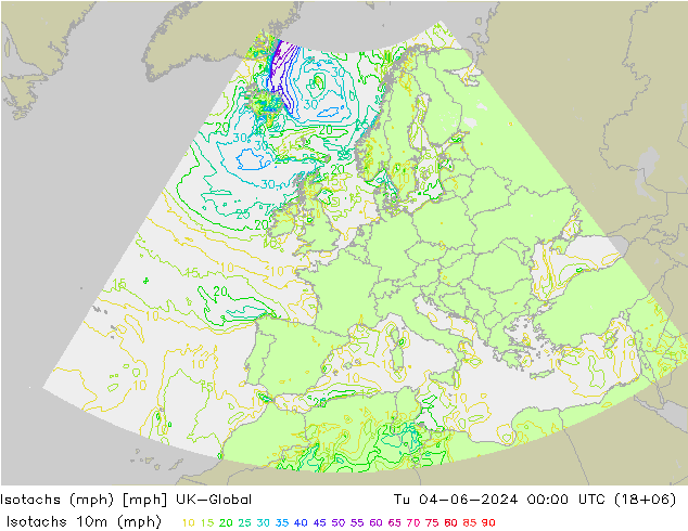 Isotachen (mph) UK-Global di 04.06.2024 00 UTC