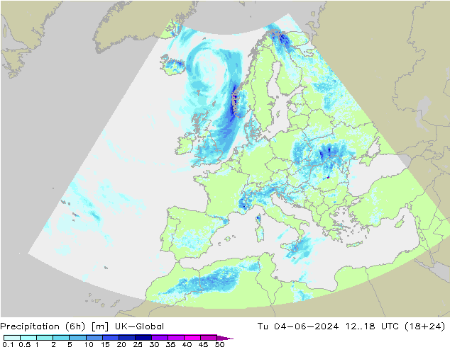 Precipitación (6h) UK-Global mar 04.06.2024 18 UTC