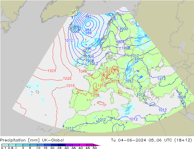 Précipitation UK-Global mar 04.06.2024 06 UTC