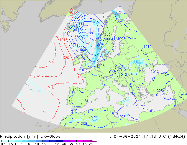 Precipitación UK-Global mar 04.06.2024 18 UTC