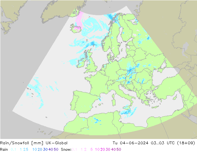 Rain/Snowfall UK-Global Tu 04.06.2024 03 UTC