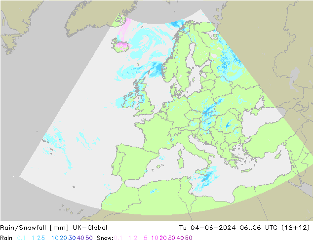 Rain/Snowfall UK-Global mar 04.06.2024 06 UTC