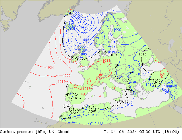 Surface pressure UK-Global Tu 04.06.2024 03 UTC