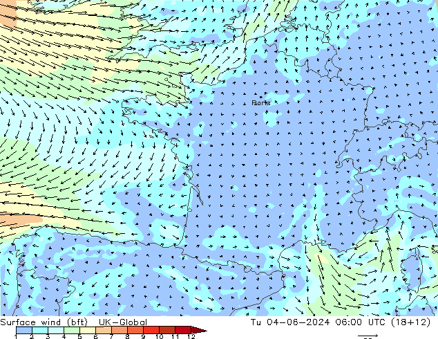  10 m (bft) UK-Global  04.06.2024 06 UTC