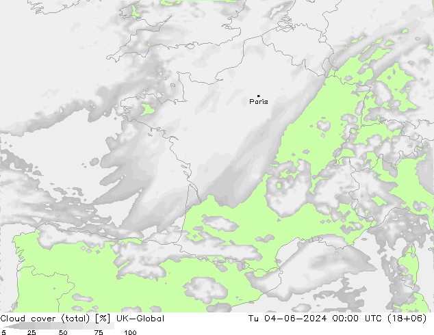 Wolken (gesamt) UK-Global Di 04.06.2024 00 UTC