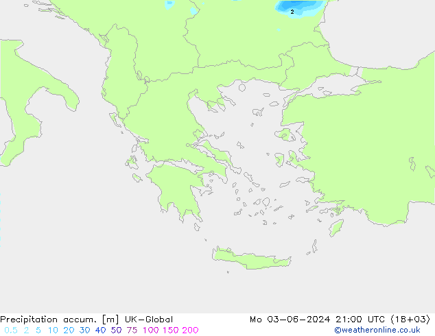 Precipitation accum. UK-Global пн 03.06.2024 21 UTC