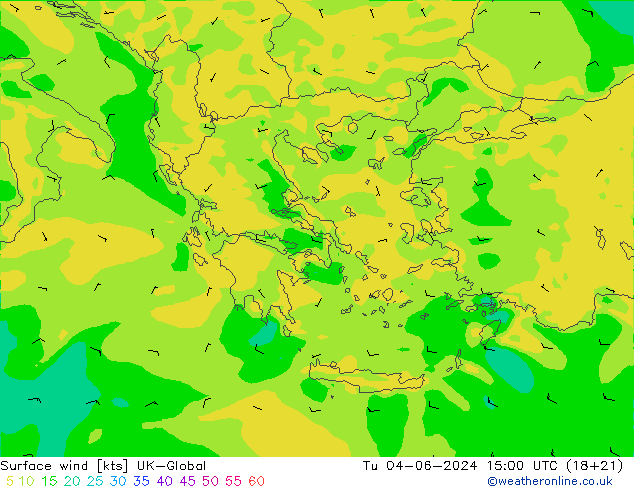 Surface wind UK-Global Tu 04.06.2024 15 UTC