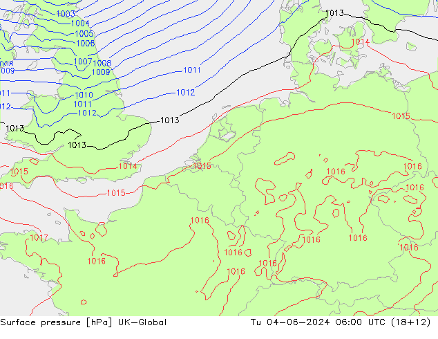Yer basıncı UK-Global Sa 04.06.2024 06 UTC