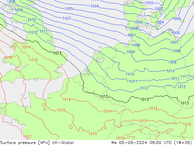 приземное давление UK-Global ср 05.06.2024 06 UTC
