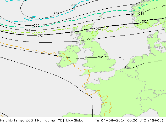 Height/Temp. 500 hPa UK-Global Ter 04.06.2024 00 UTC