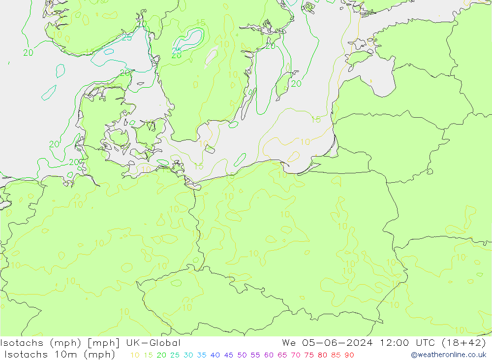 Isotachs (mph) UK-Global We 05.06.2024 12 UTC