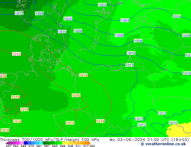 Thck 700-1000 hPa UK-Global Mo 03.06.2024 21 UTC