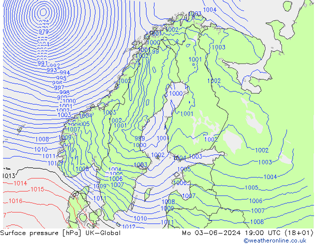 Luchtdruk (Grond) UK-Global ma 03.06.2024 19 UTC