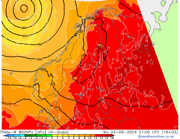 Theta-W 850hPa UK-Global Mo 03.06.2024 21 UTC