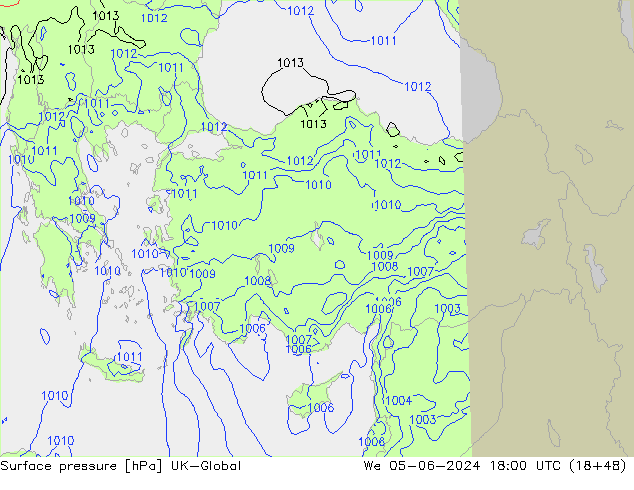 Luchtdruk (Grond) UK-Global wo 05.06.2024 18 UTC