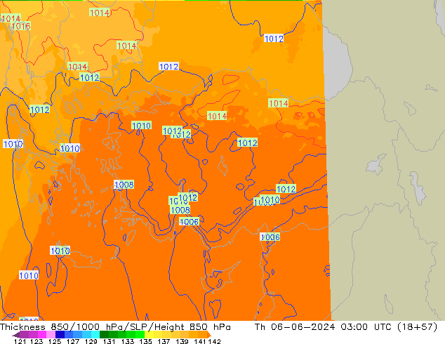 Thck 850-1000 hPa UK-Global Th 06.06.2024 03 UTC