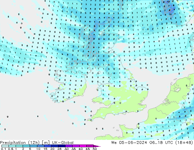 Nied. akkumuliert (12Std) UK-Global Mi 05.06.2024 18 UTC