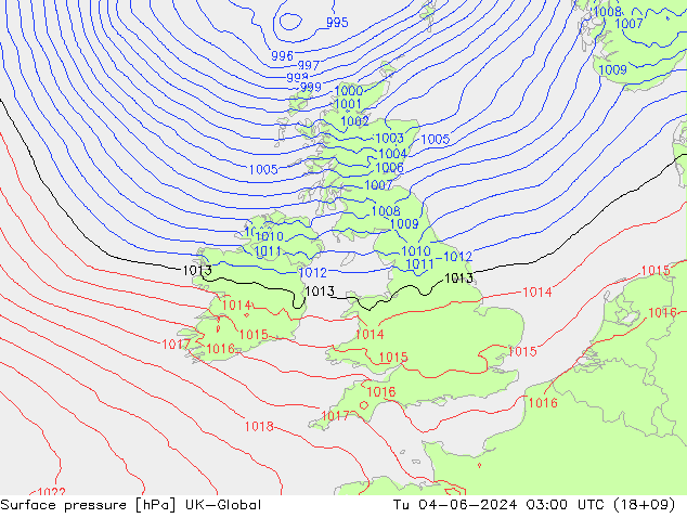 Surface pressure UK-Global Tu 04.06.2024 03 UTC