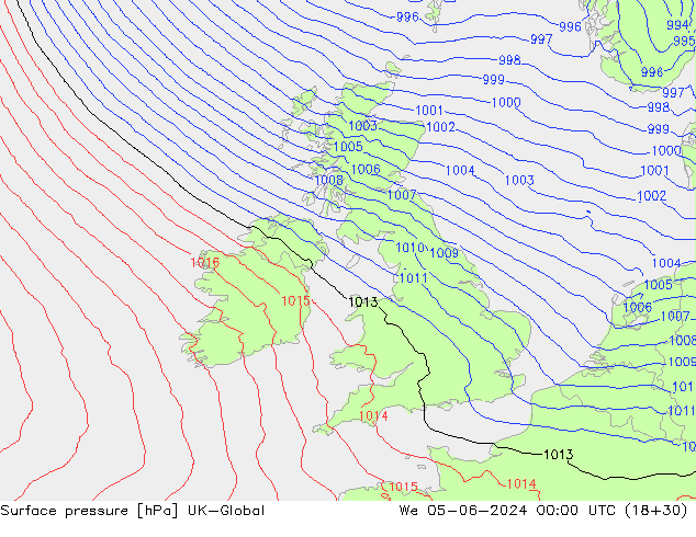 приземное давление UK-Global ср 05.06.2024 00 UTC