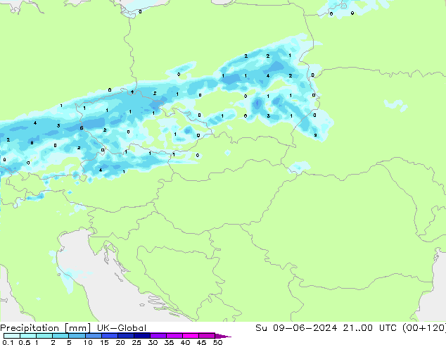 Precipitation UK-Global Su 09.06.2024 00 UTC