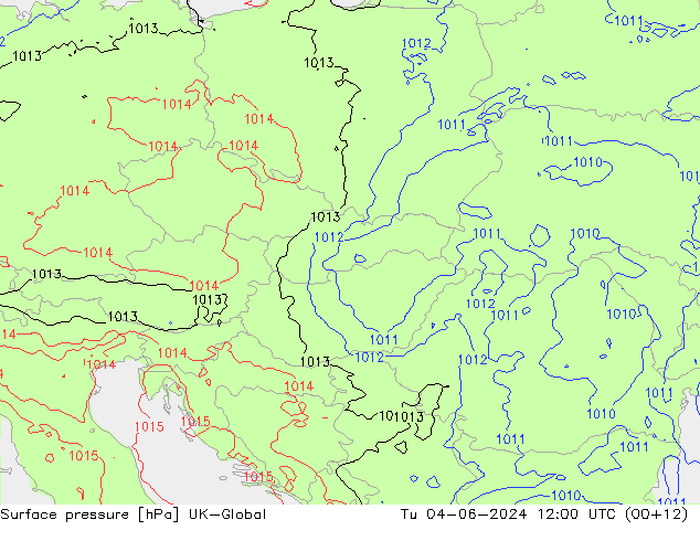 Presión superficial UK-Global mar 04.06.2024 12 UTC