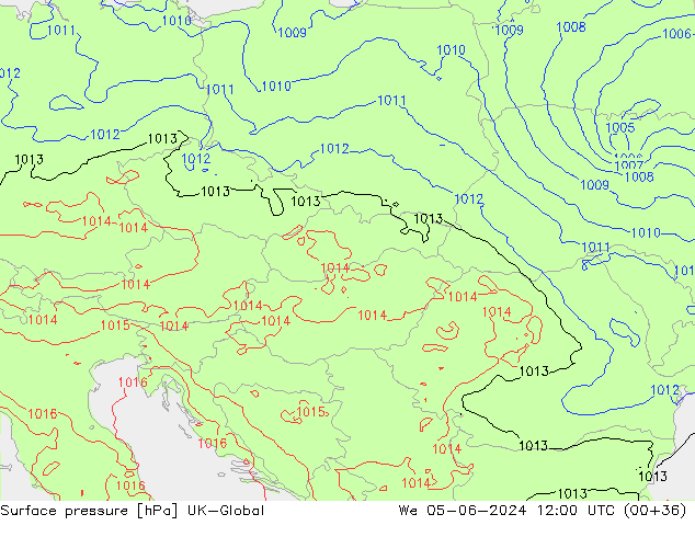 Surface pressure UK-Global We 05.06.2024 12 UTC