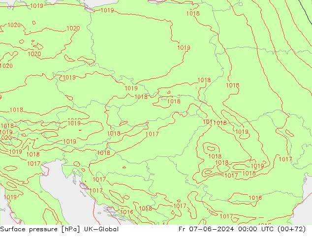 Luchtdruk (Grond) UK-Global vr 07.06.2024 00 UTC